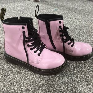 Dr. Martens 1460 8-Eye Patent Boot - Little Kid / Big Kid - Pale Pink size 13